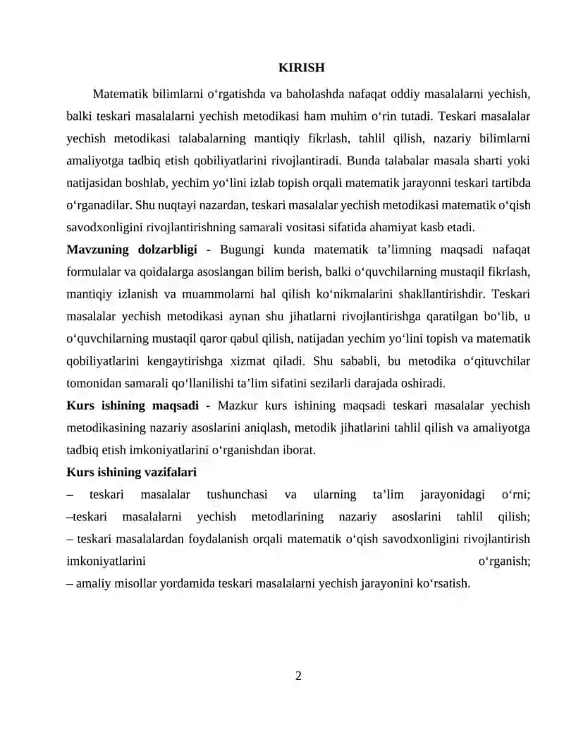 Teskari masalalar yechish metodikasi 3