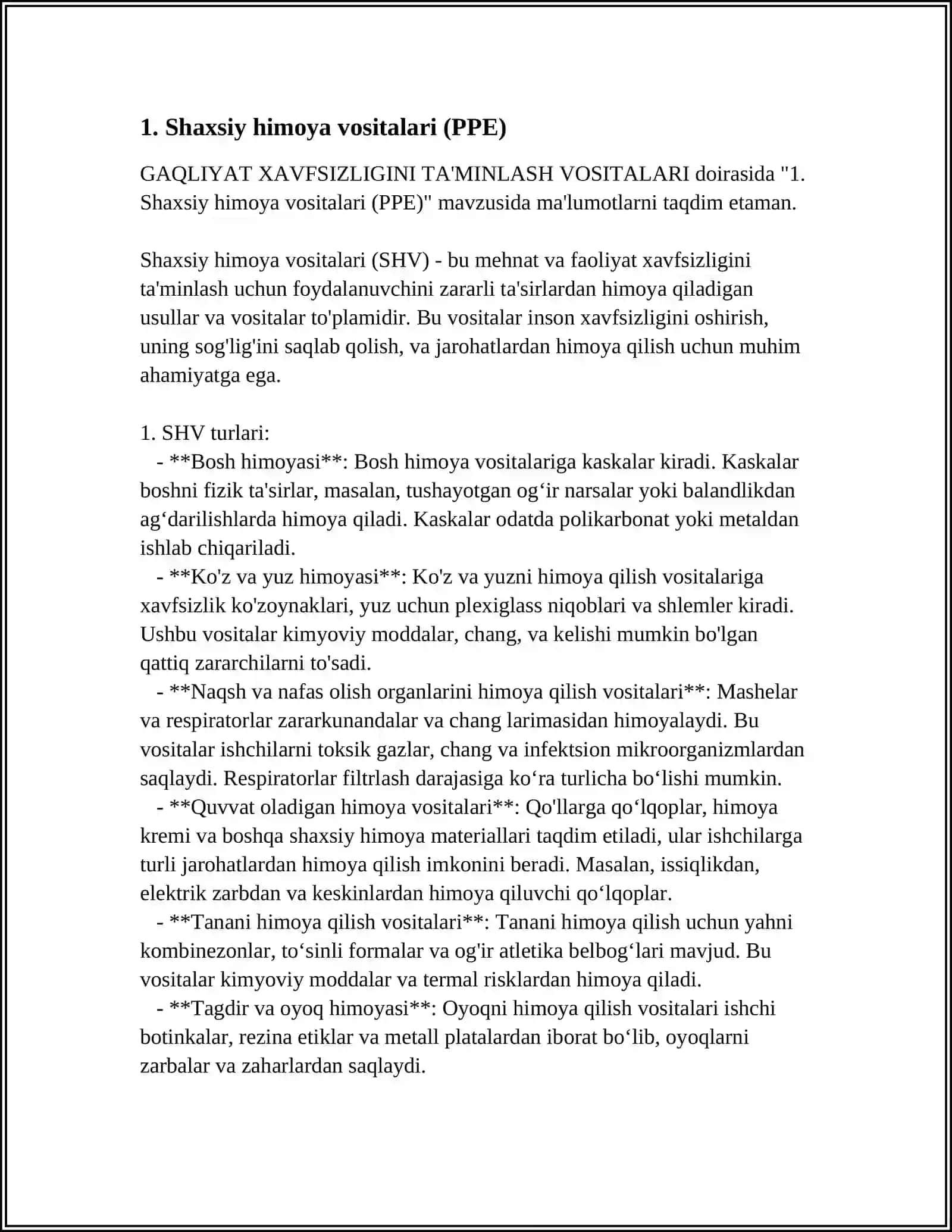 1. Shaxsiy himoya vositalari (PPE) 3