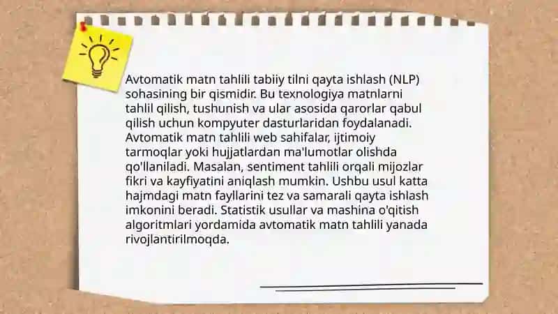 Avtomatik matn tahlili 3