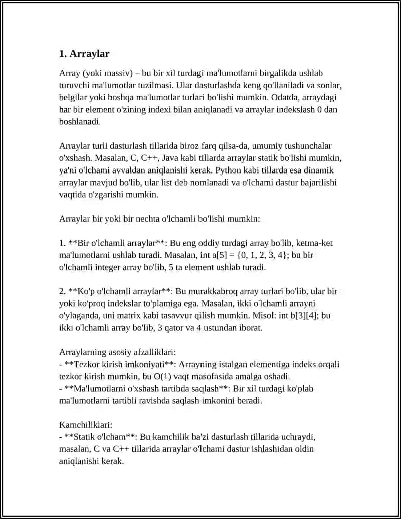 STATIK MA’LUMOTLAR TUZILMASI 3