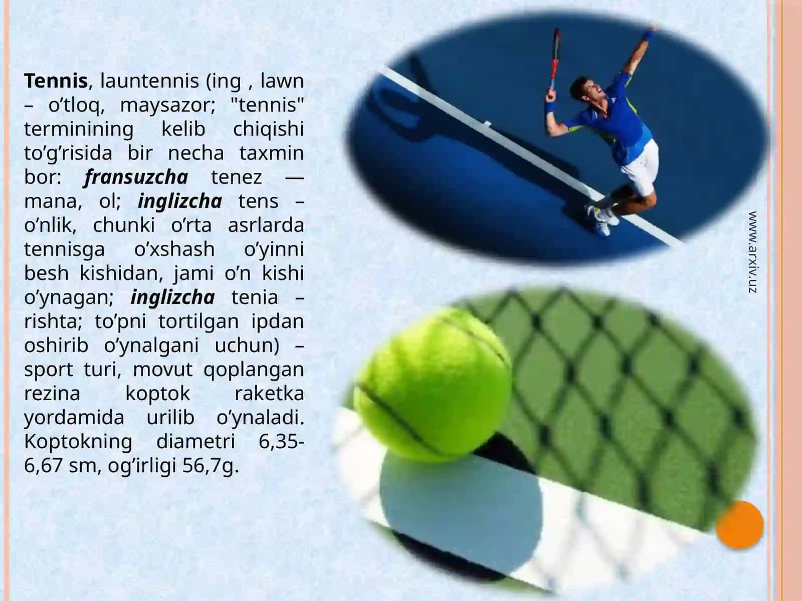 Tennis va tennisning rivojlanish tarixi 3