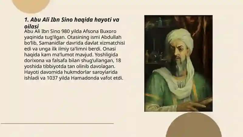 Abu Ali Ibn Sino haqida malumotlar 3