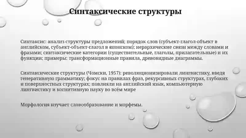 Cинтаксические структуры 3