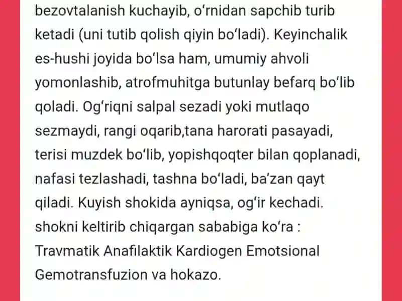 Shok sabablari patogenezi va morfogenezi 3