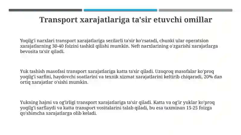 Logistikadatransportxarajatlarinioptimallashtirish 3
