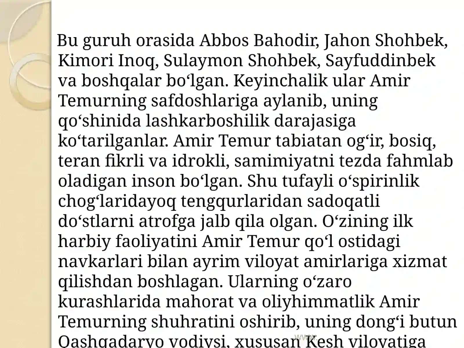 Amir Temur va Temuriy davlati 3