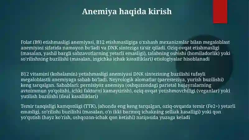 Anemiyaning biokimyoviy asoslari 3