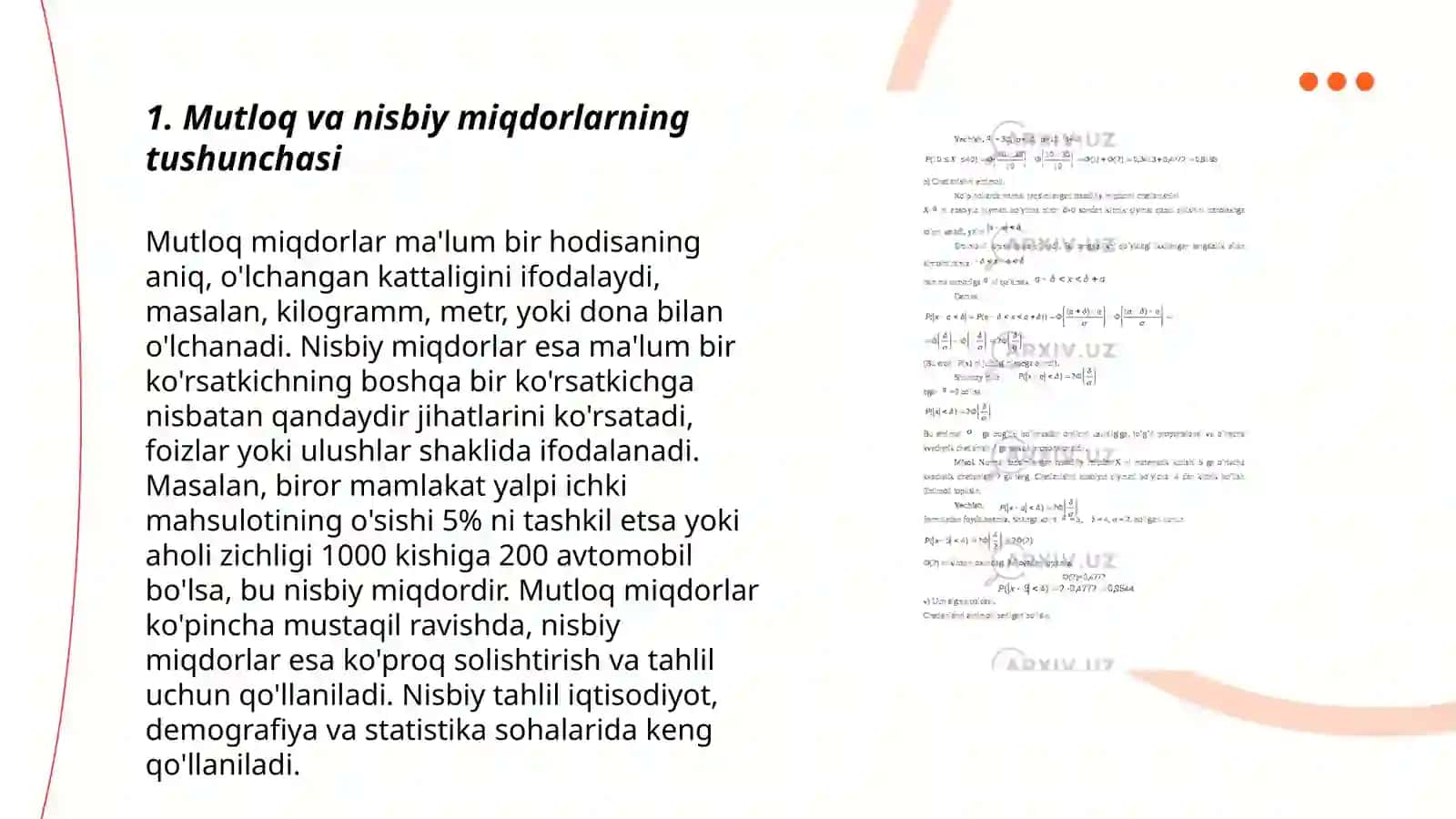 Mutloq va nisbiy miqdorlar 3