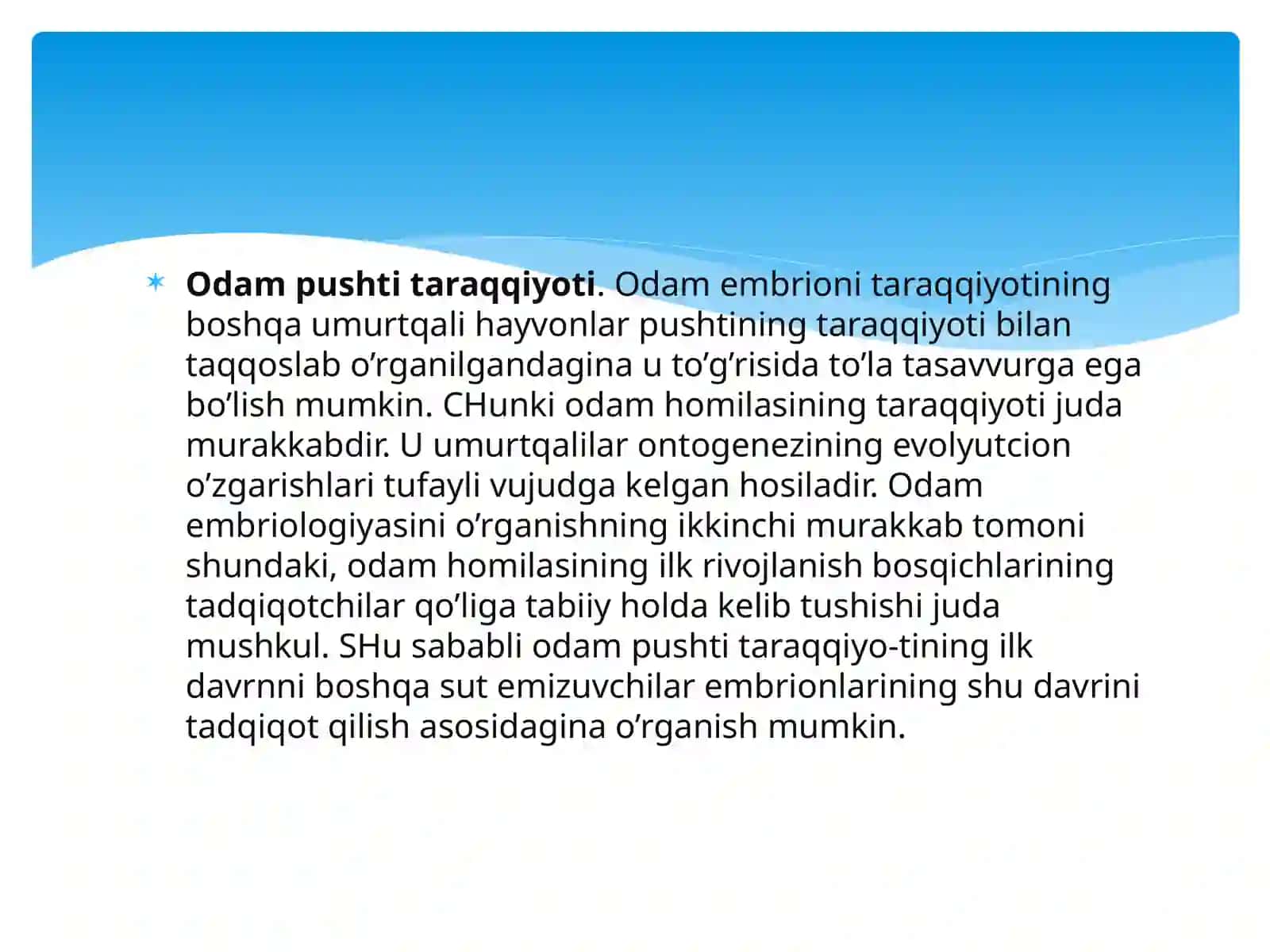 Odampushti taraqqiyoti 3