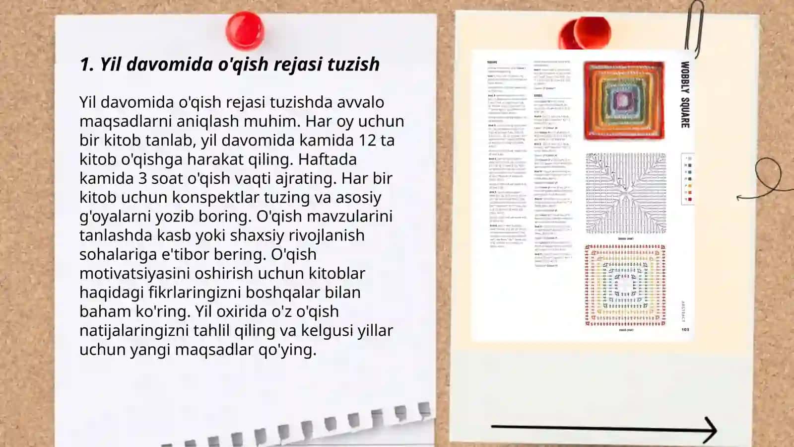Yil davomida o'qish rejasi tuzish 3