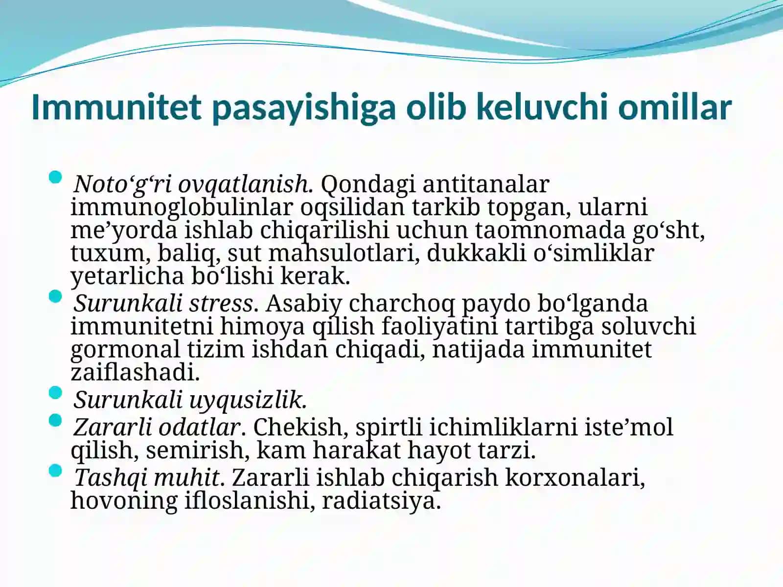 Immunitetning pasayishi 3