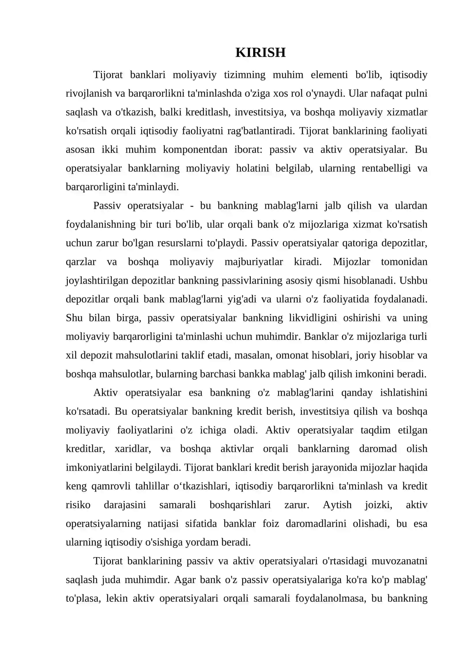 TIJORAT BANKLARINING PASSIV VA AKTIV OPERATSIYALARI 3