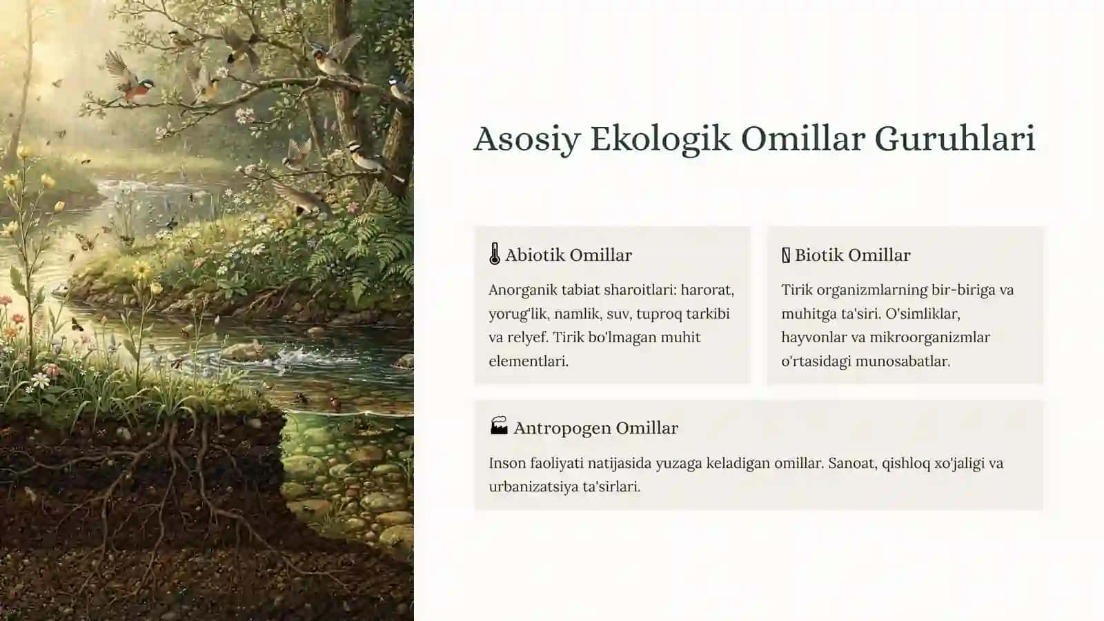 Ekologik omillar: Yerning hayotiynafasinitushunish 3