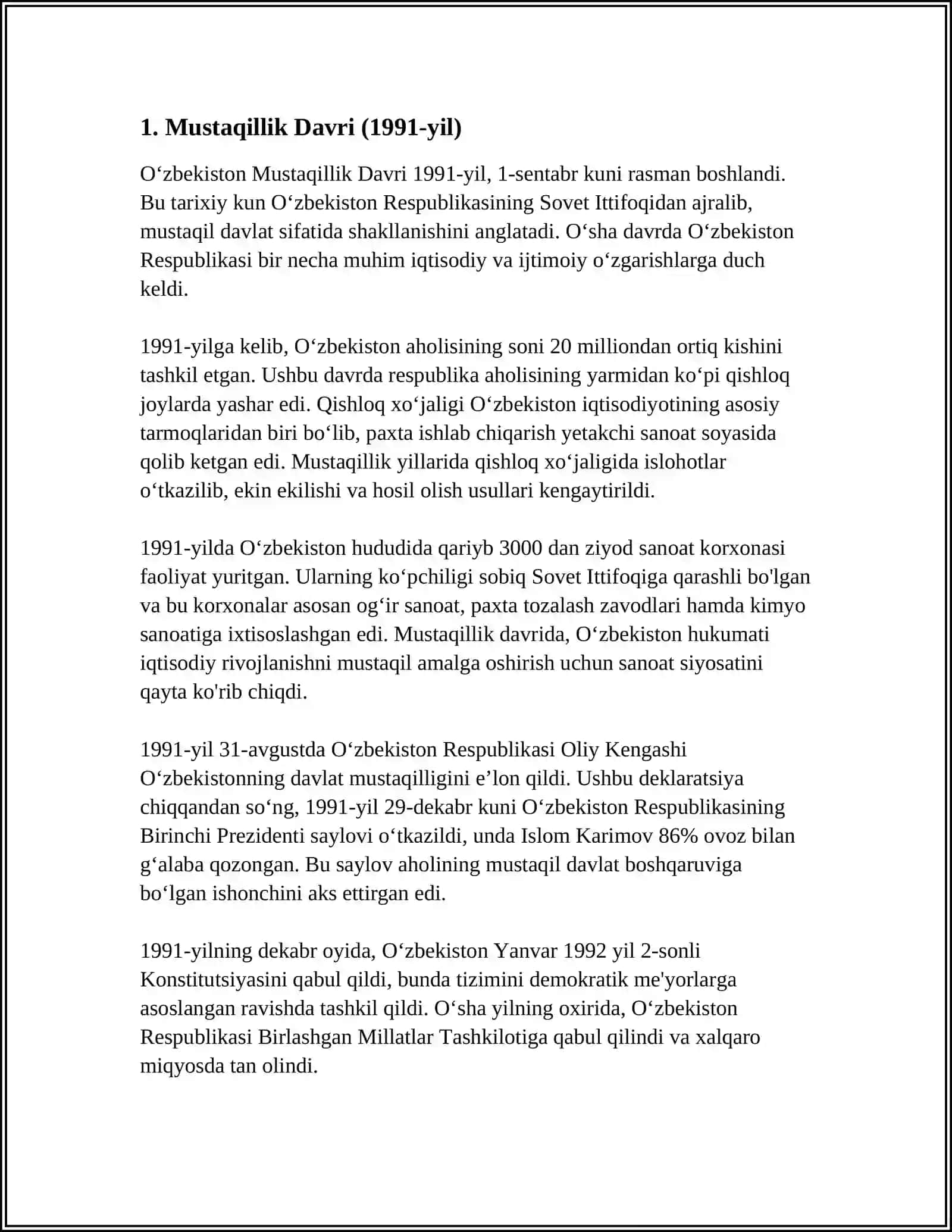 O'ZBEKISTONNING ENG YANGI TARIXI 3