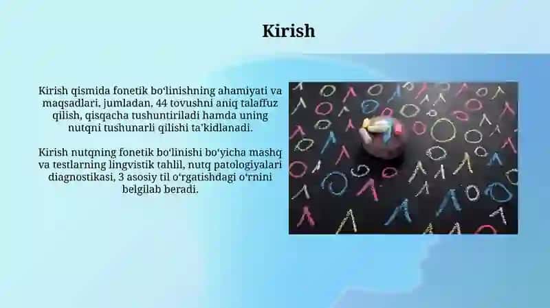 Nutqning fonetik bo'linishi mashqlari 3