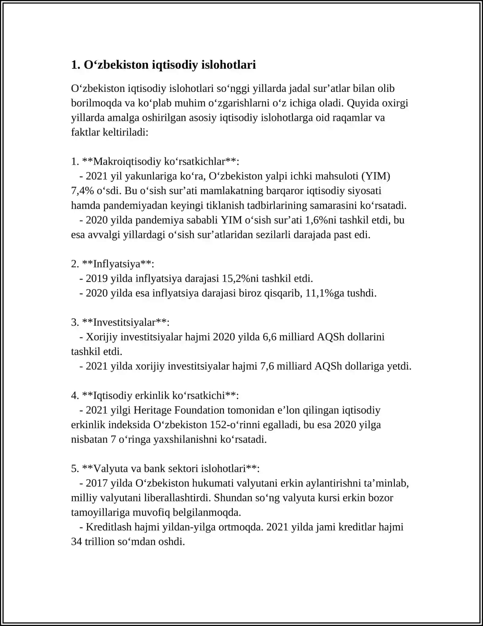 Oʻzbekiston iqtisodiy islohotlari 3