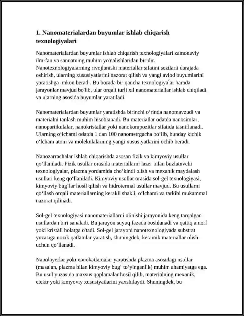 Nanomaterialardan buyumlar yasash 3