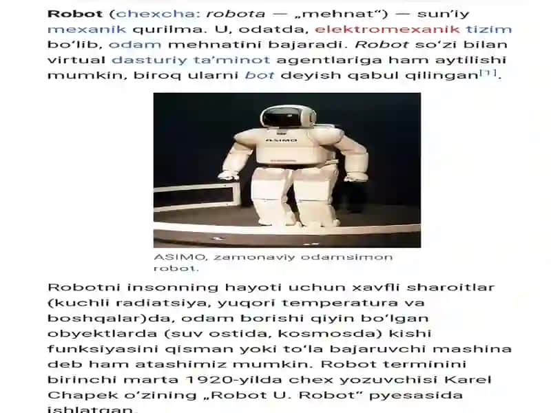 Robotlarning boshqarish tizimlari 3