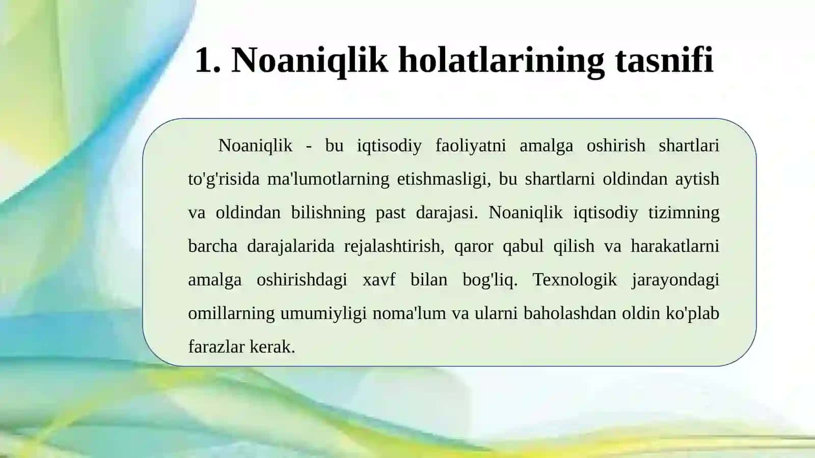 NOANIQLIK SHAROITIDA QAROR QABUL QILISH MODELLARI 3
