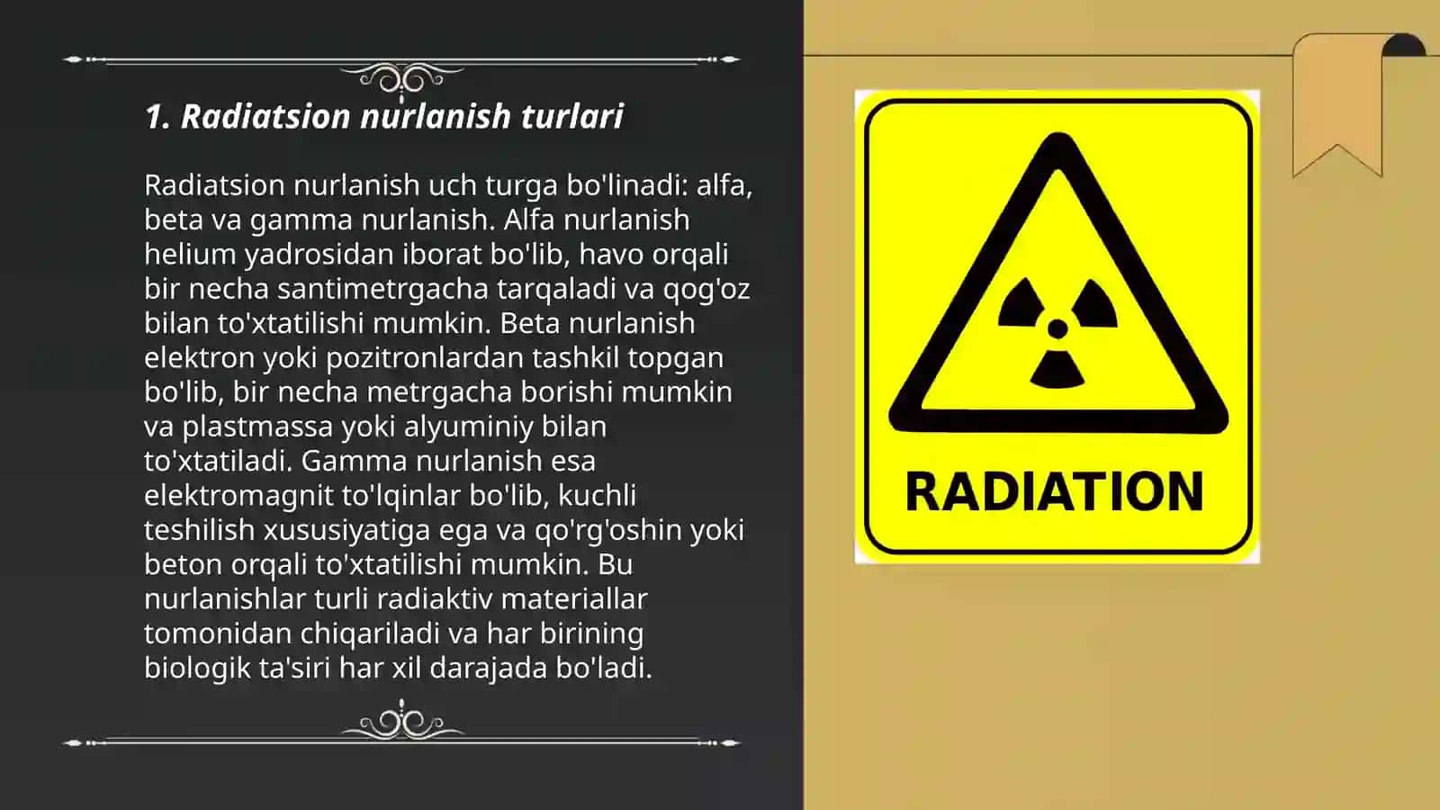 Radiatsion nurlanish turlari 3
