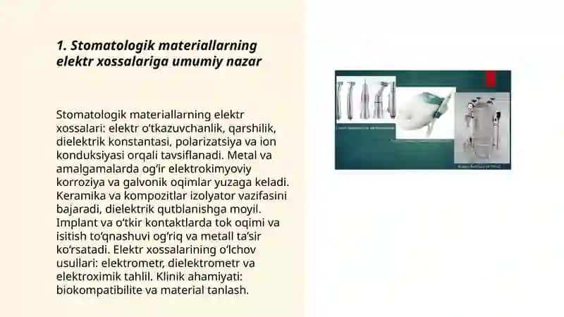 Stomatologik materiallarini elektrik xossalari 3