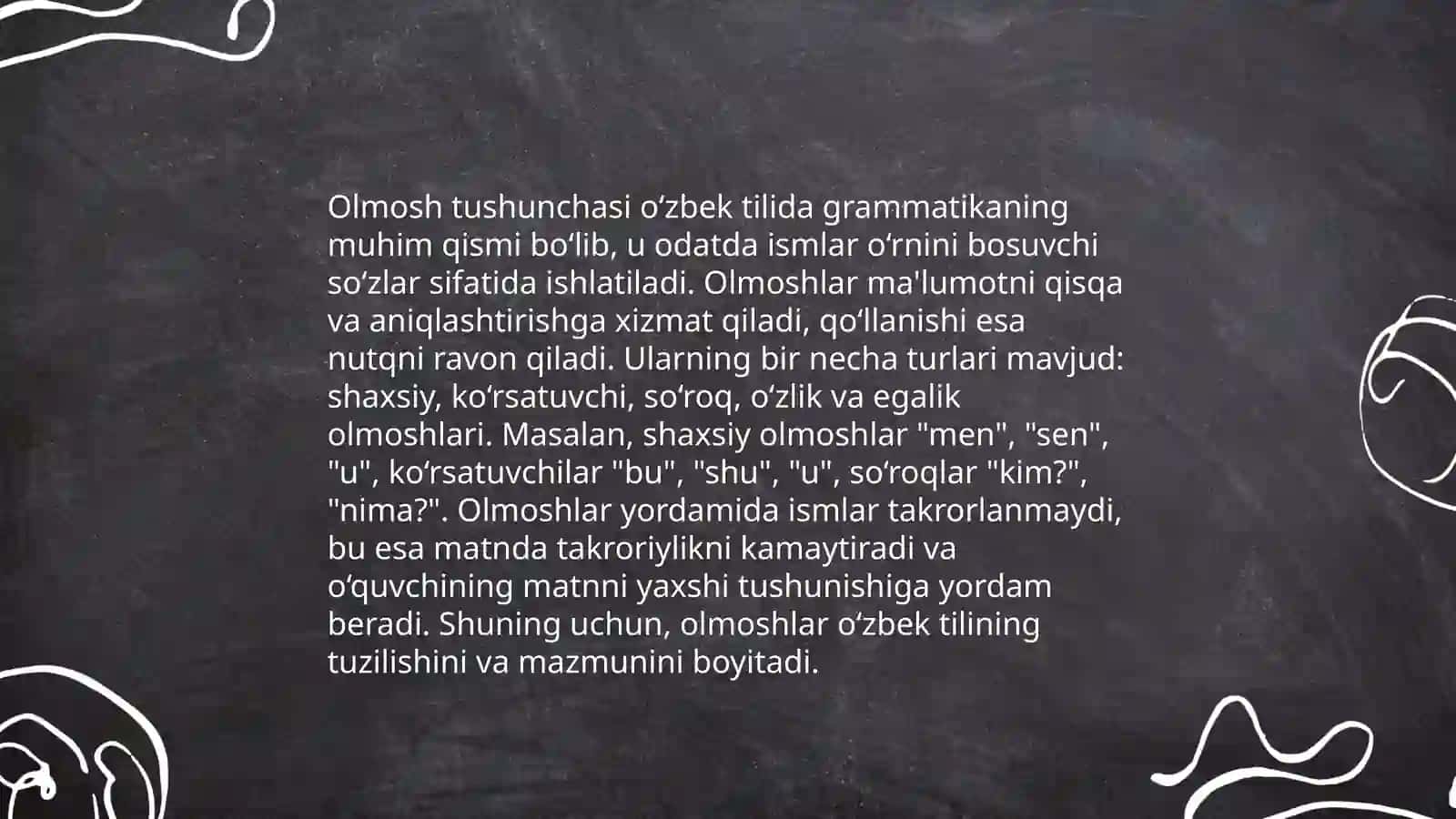 Olmosh tushunchasi va ahamiyati 3