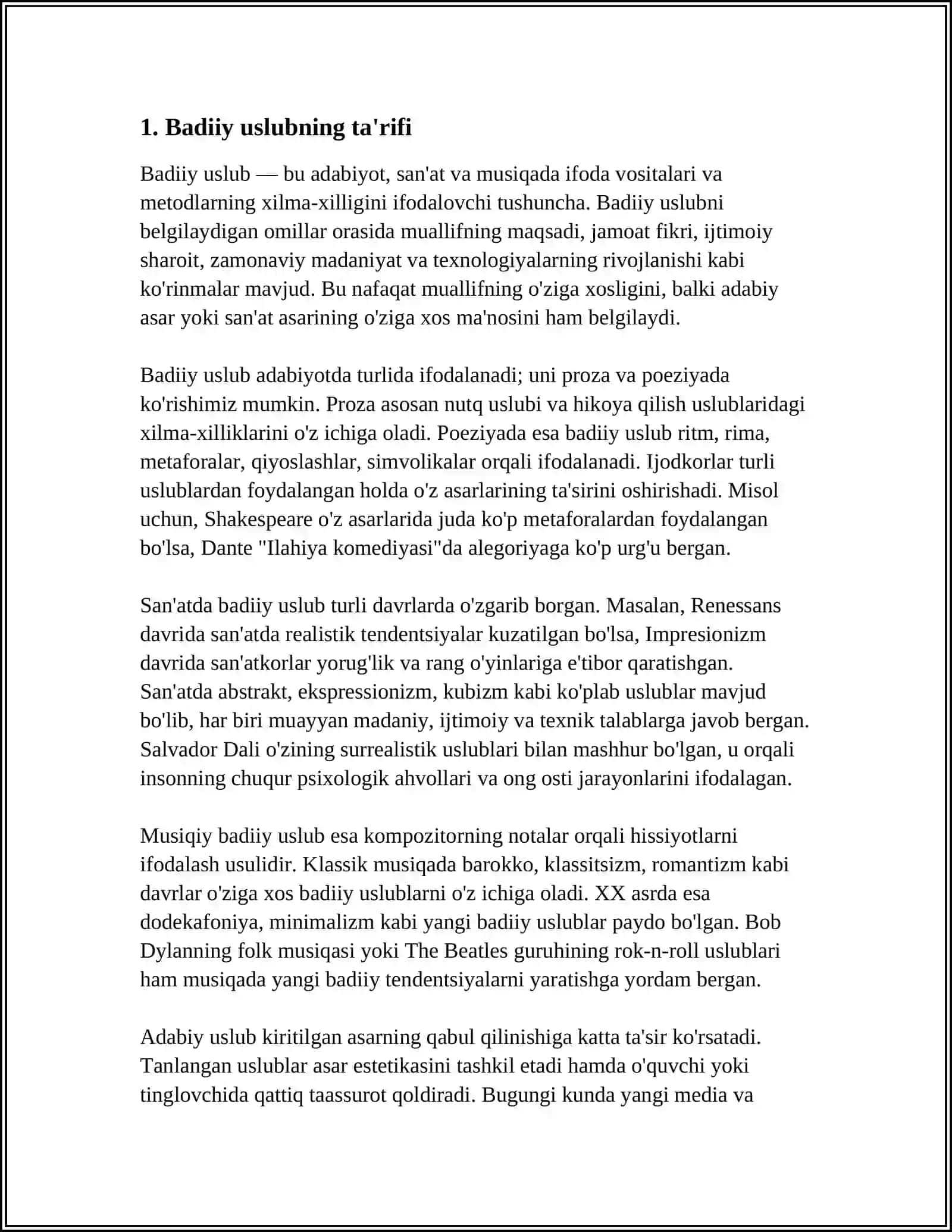 BADIIY USLUB VA UNING XUSUSIYATLARI 3