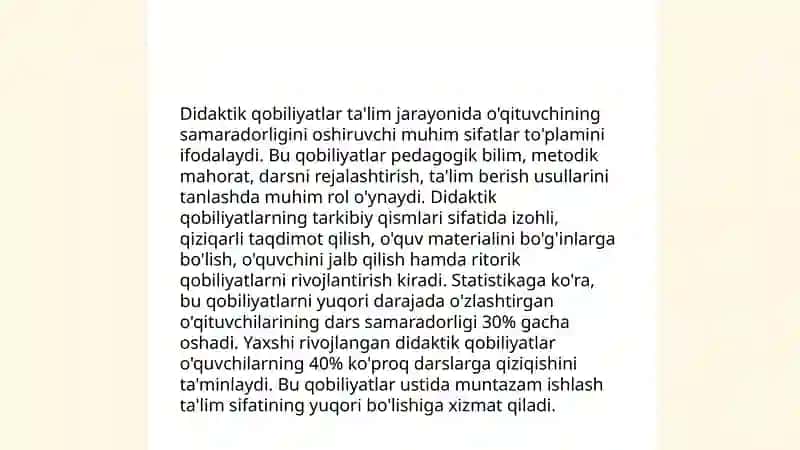 Pedagogik qobiliyatning turlari va ularning tavsifi 3