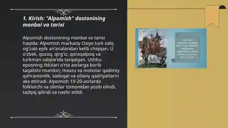 Alpomish dostoni haqida 3