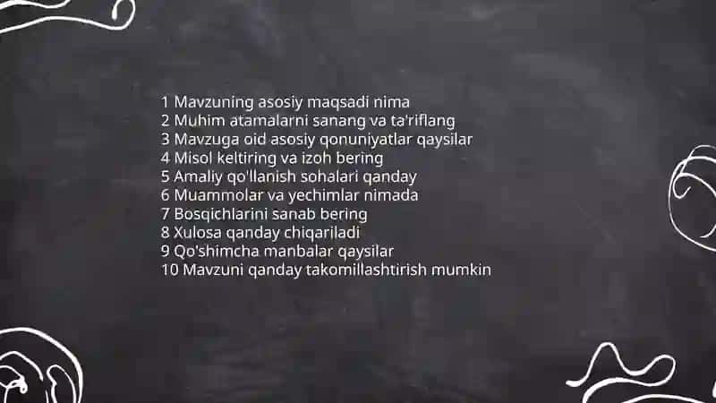 Oʻtilgan mavzuni mustahkamlash 3