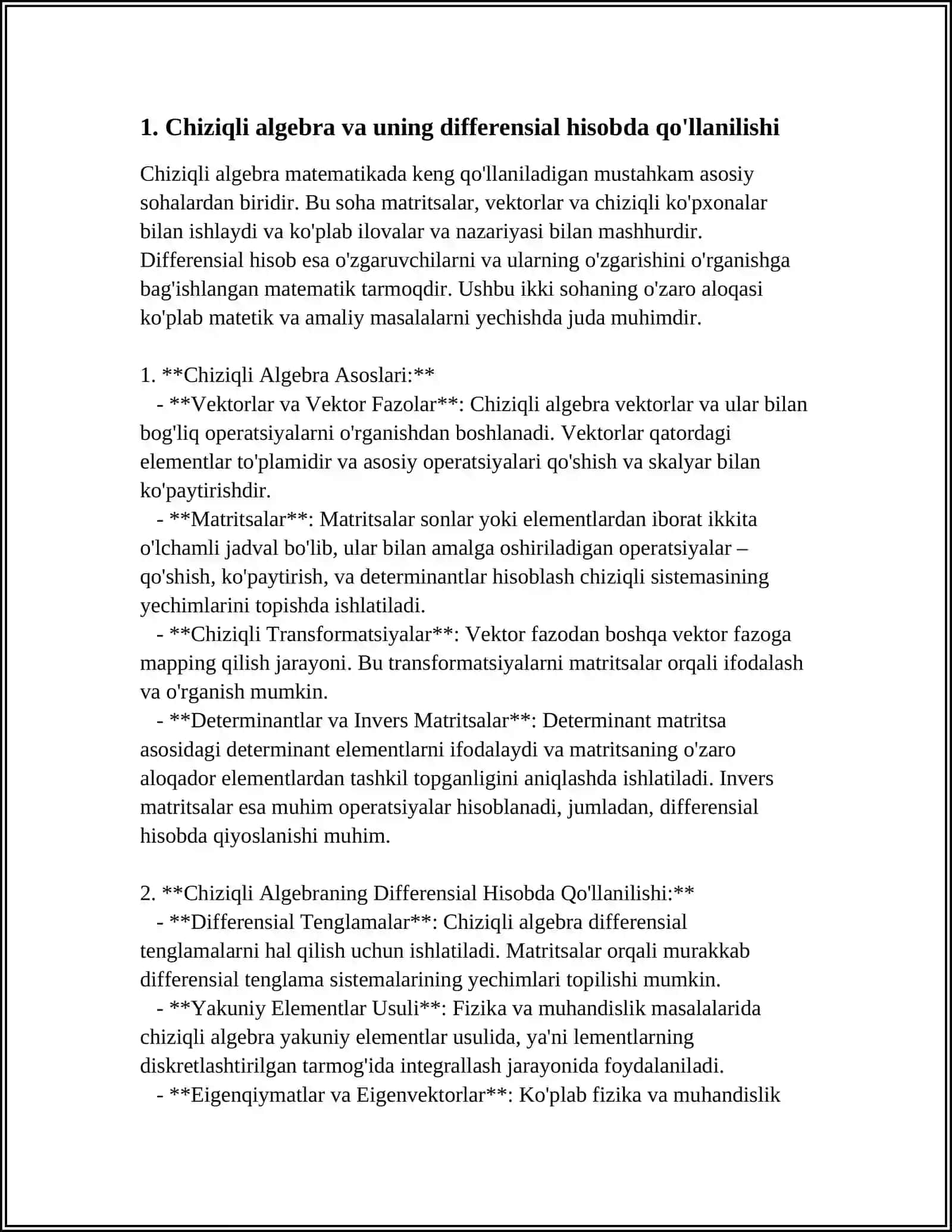 MASHINALI O'QITISH ALGORITIMLARIDA DIFFERENSIAL HISOB TATBIQLARI 3