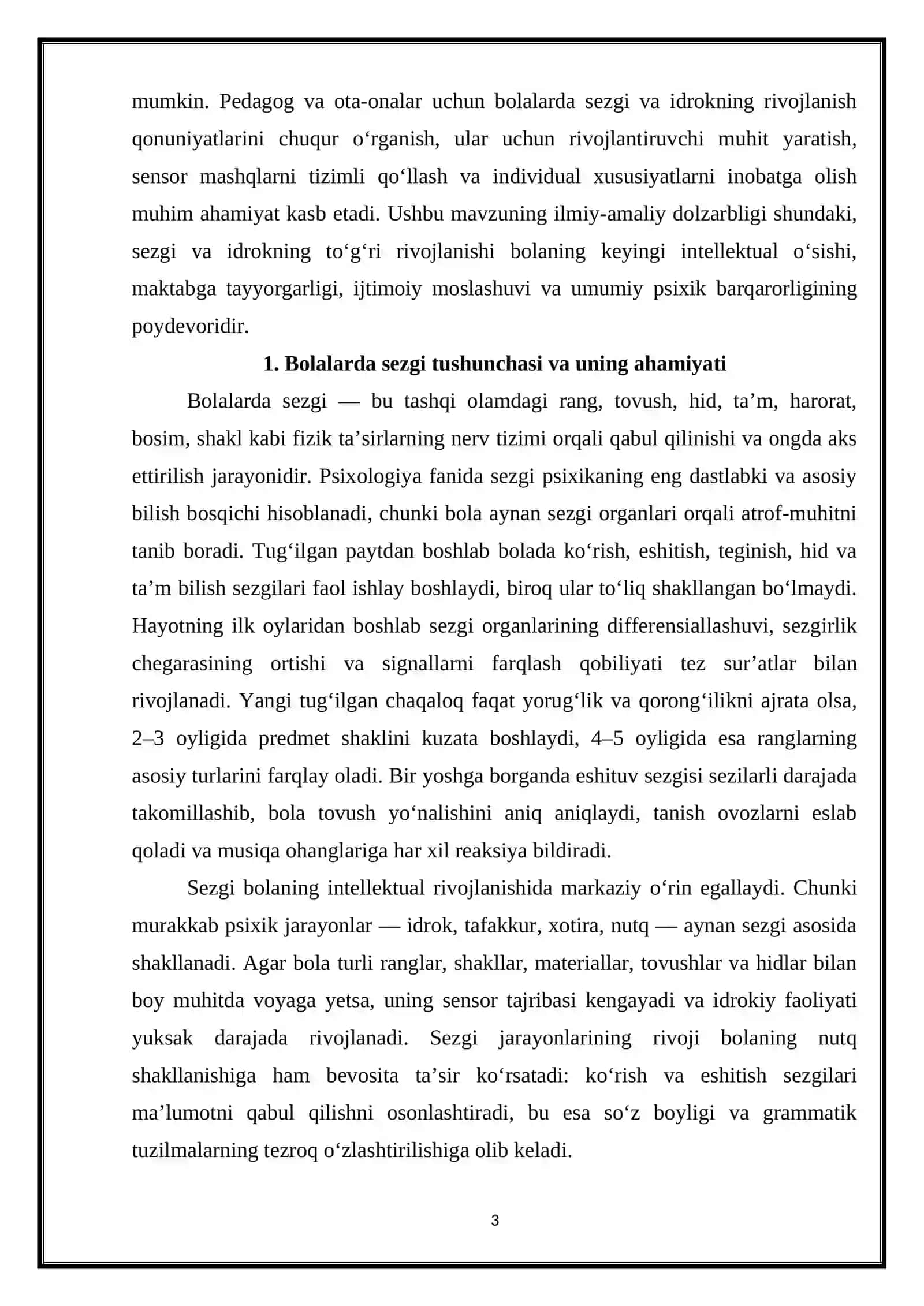 Bolalarda sezgi va idrokning rivojlanishi 3