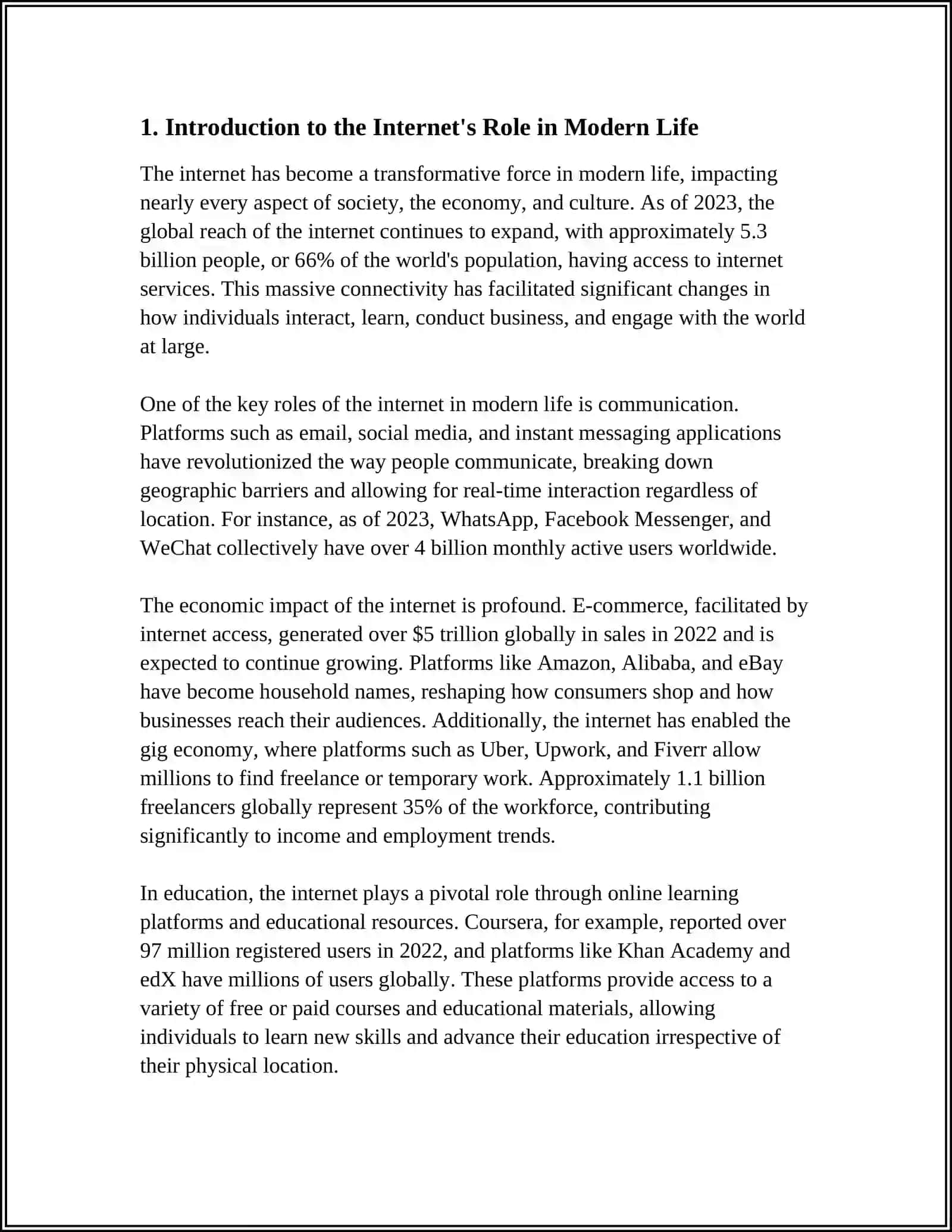 MUSTAQIL ISH Mavzu: THE ROLE OF INTERNET INJOUR LIFE 3