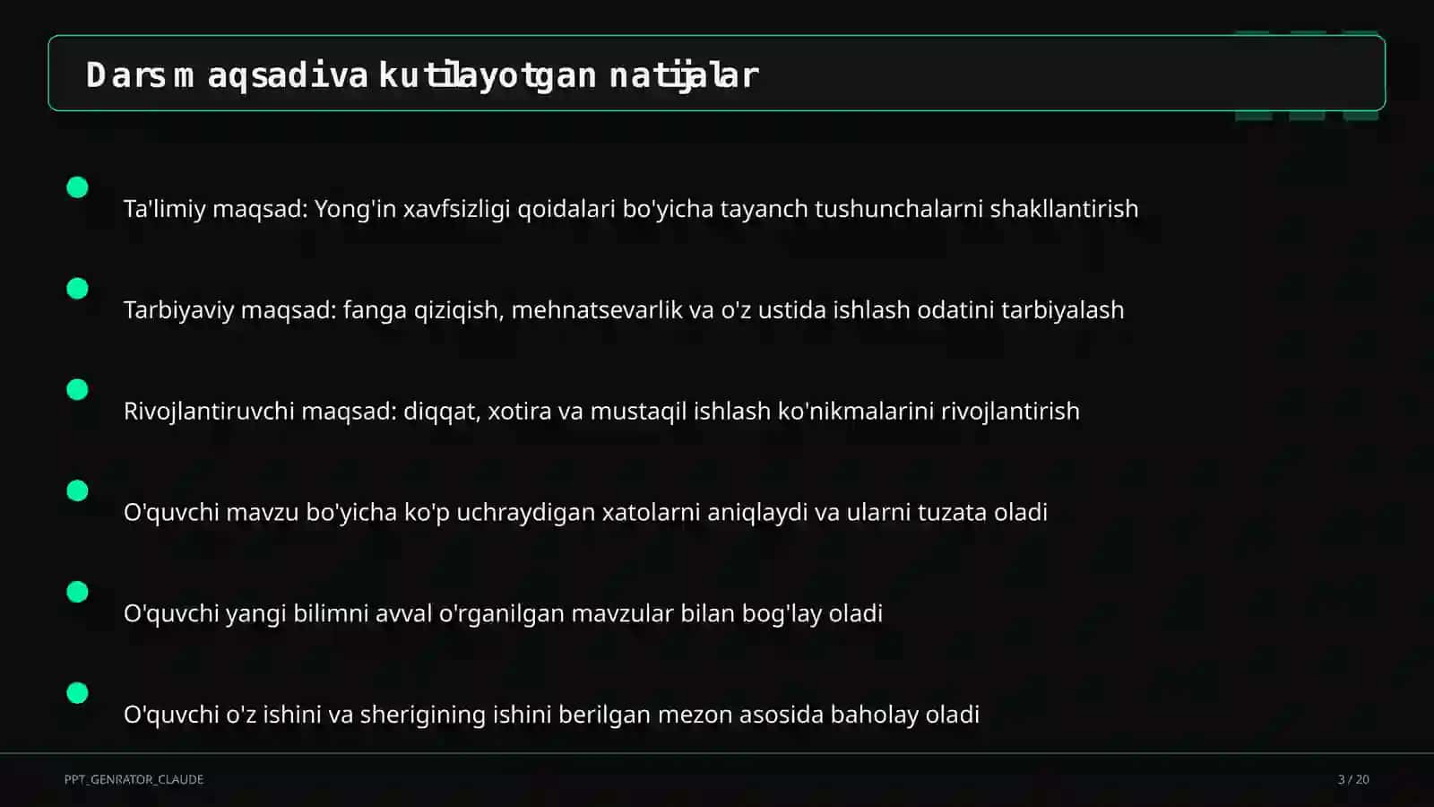 Yong'in xavfsizligi qoidalari 3