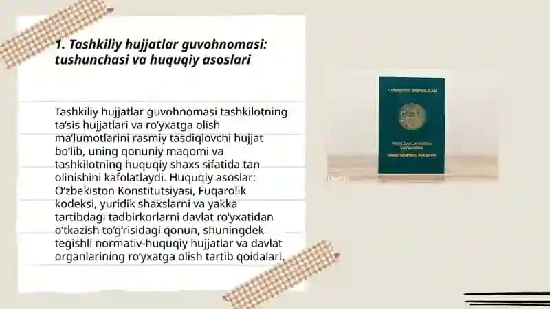 Tashkiliy hujjatlar guvohnomasi 3