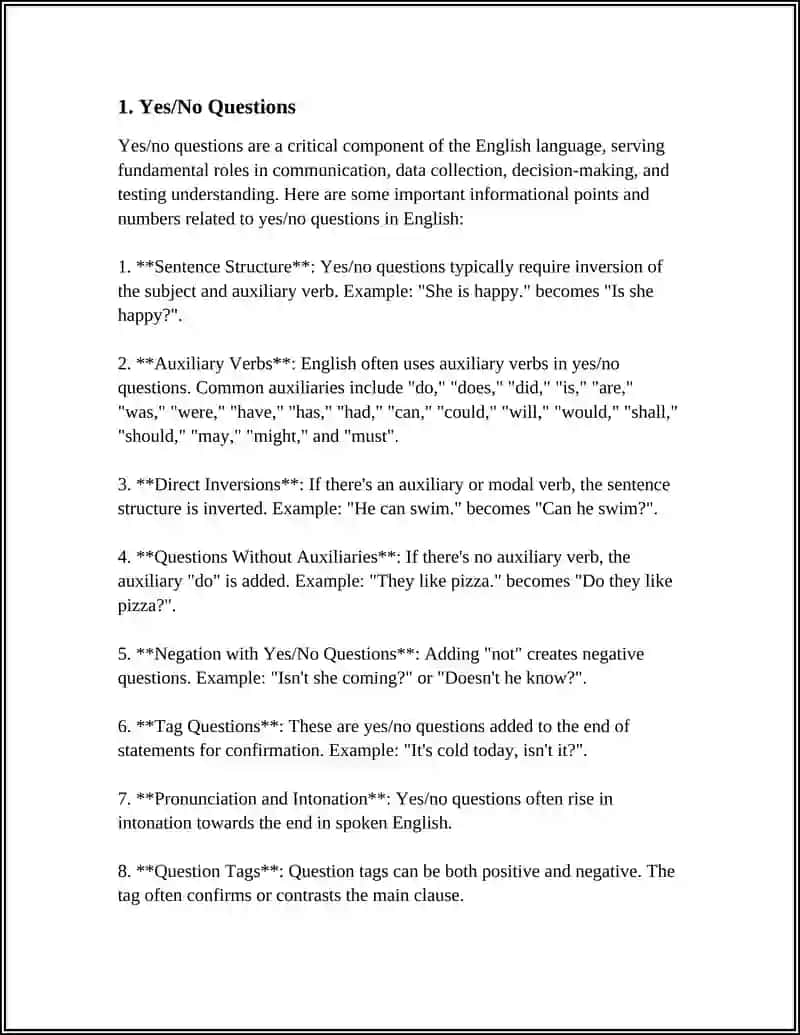 Yes/No Questions in English 3