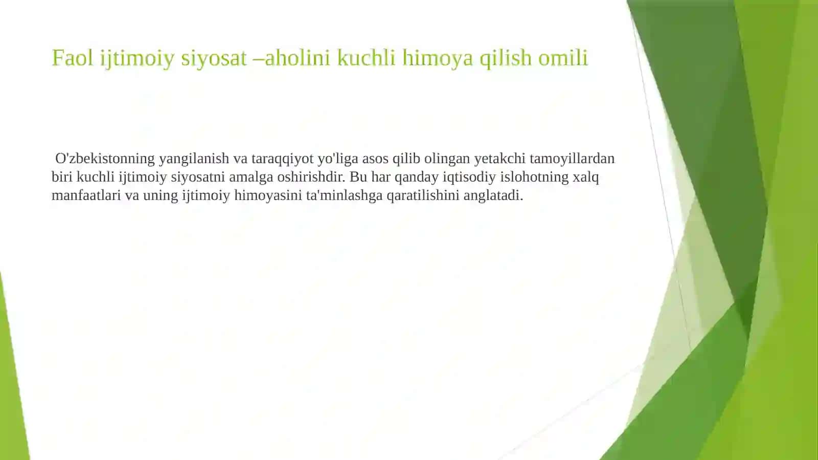 O'ZBEKISTON RESPUBLIKASIDAGI IJTIMOIY SOHADAGI ISLOHOTLAR 3