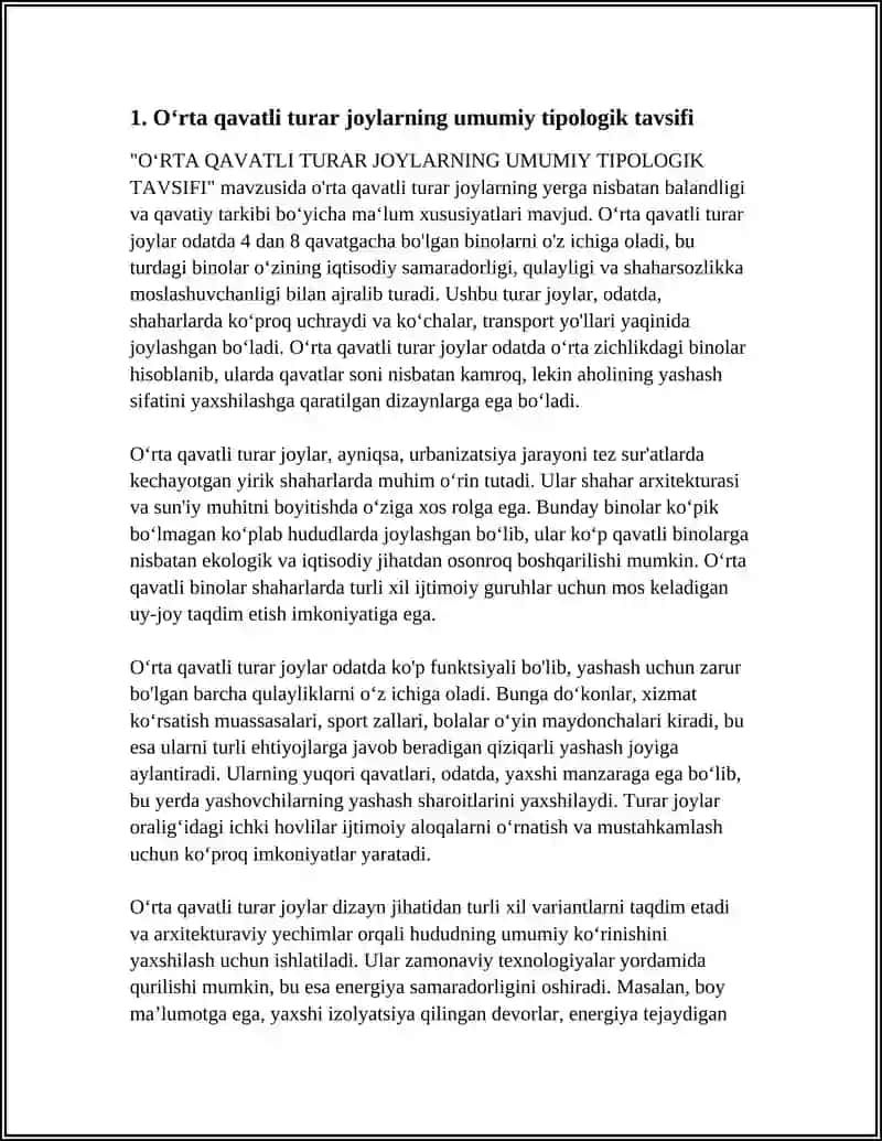 OʻRTA QAVATLI TURAR JOYLARNI TIPOLOGIYASI 3