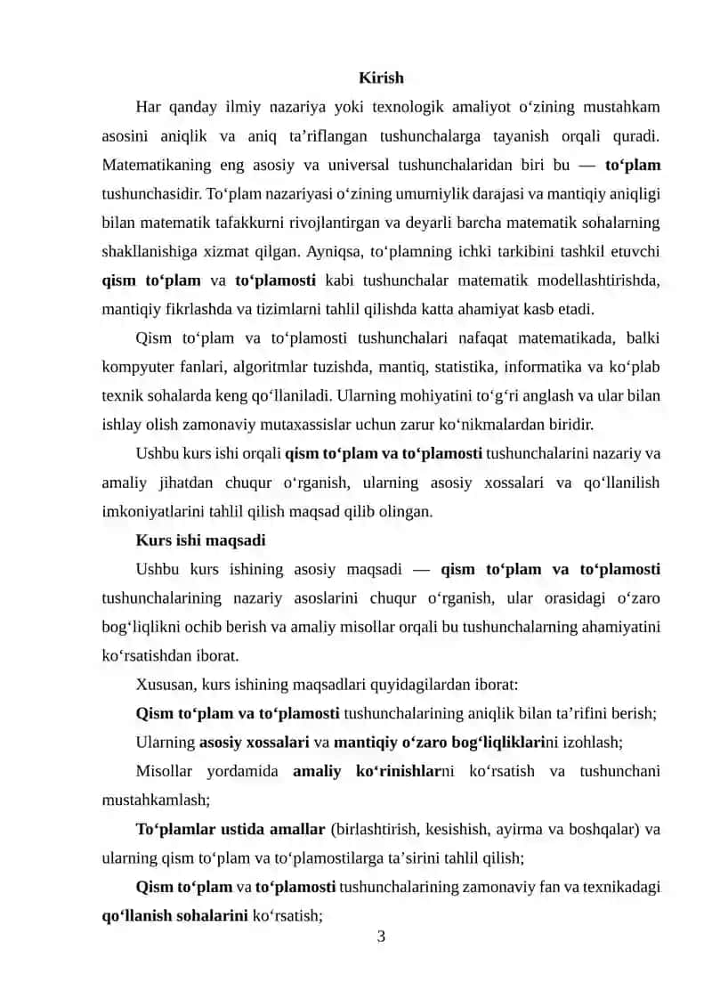 Kurs ishi Algebra va Sonlar nazariyasi 3