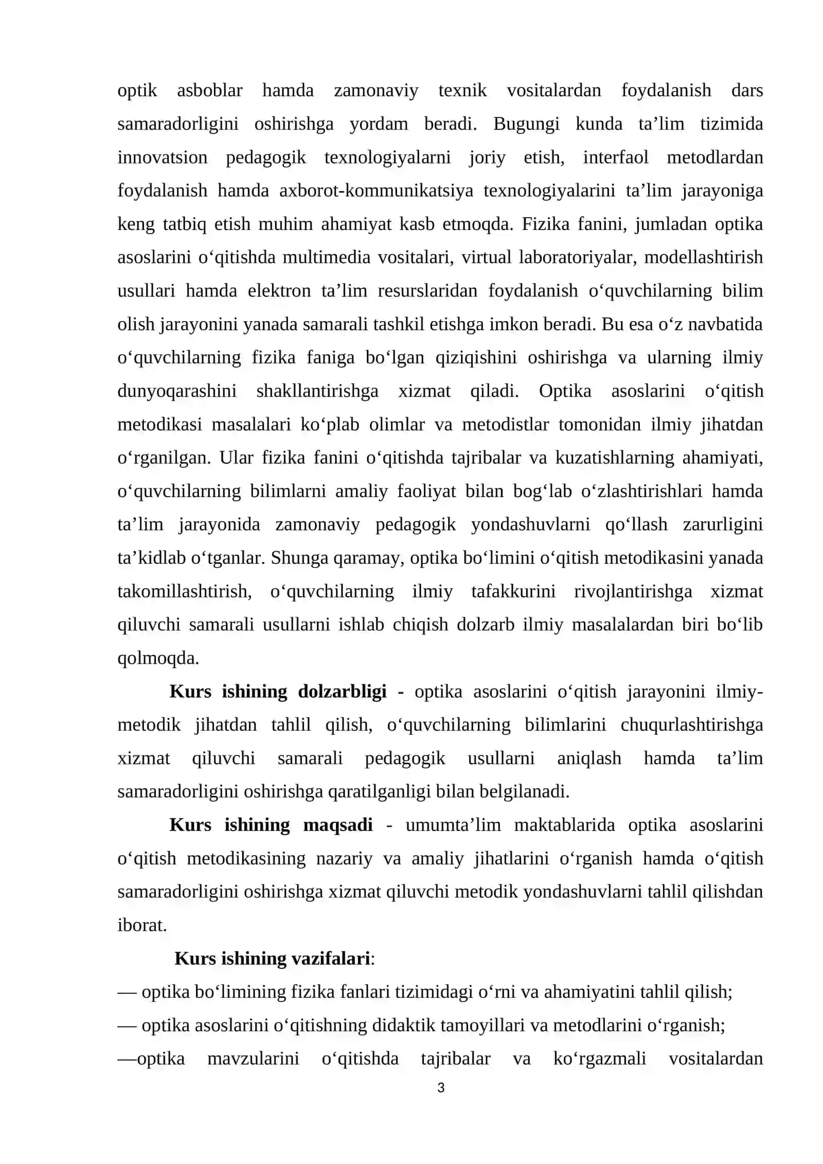 OPTIKA ASOSLARINI O‘QITISH METODIKASI 3