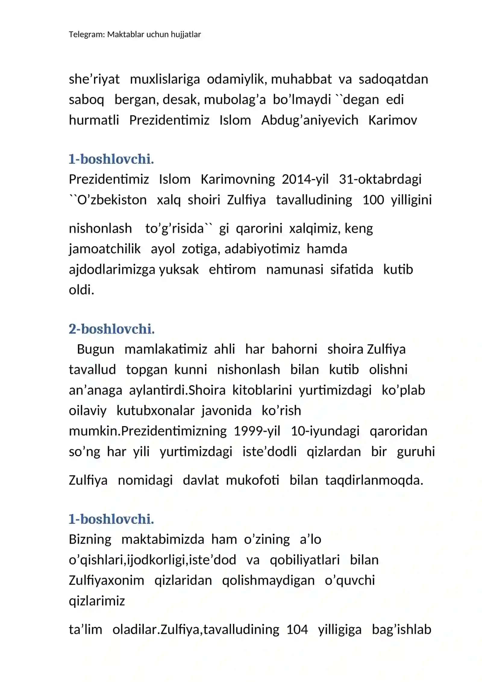 Zulfiyaxonim izdoshlari 3