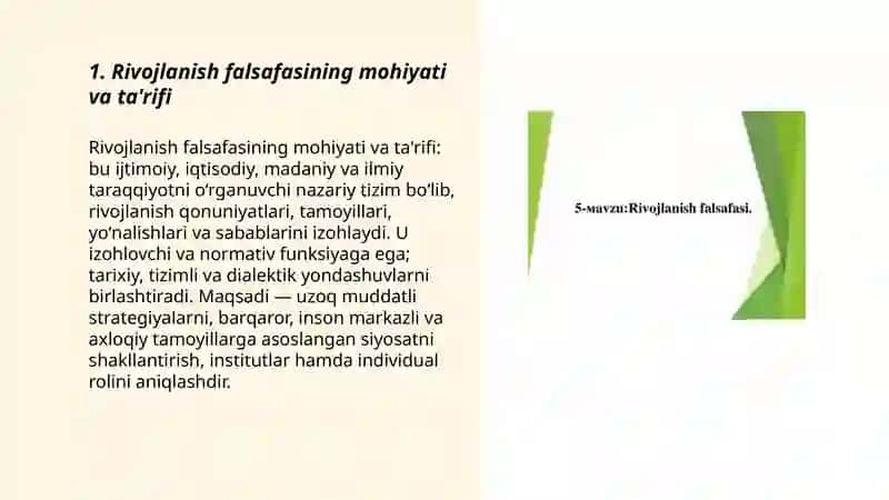 Rivojlanish falsafasi 3