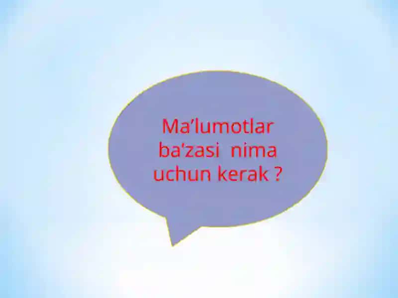 MS Access dasturida ishlash. Ma’lumotlar bazasini yaratish usullari 3