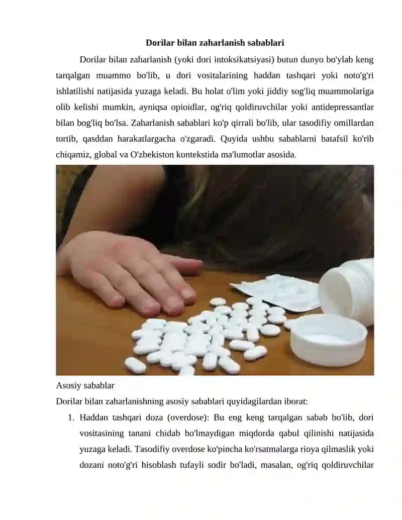 Dorilar bilan zaxarlanishda birinchi yordam berish 3