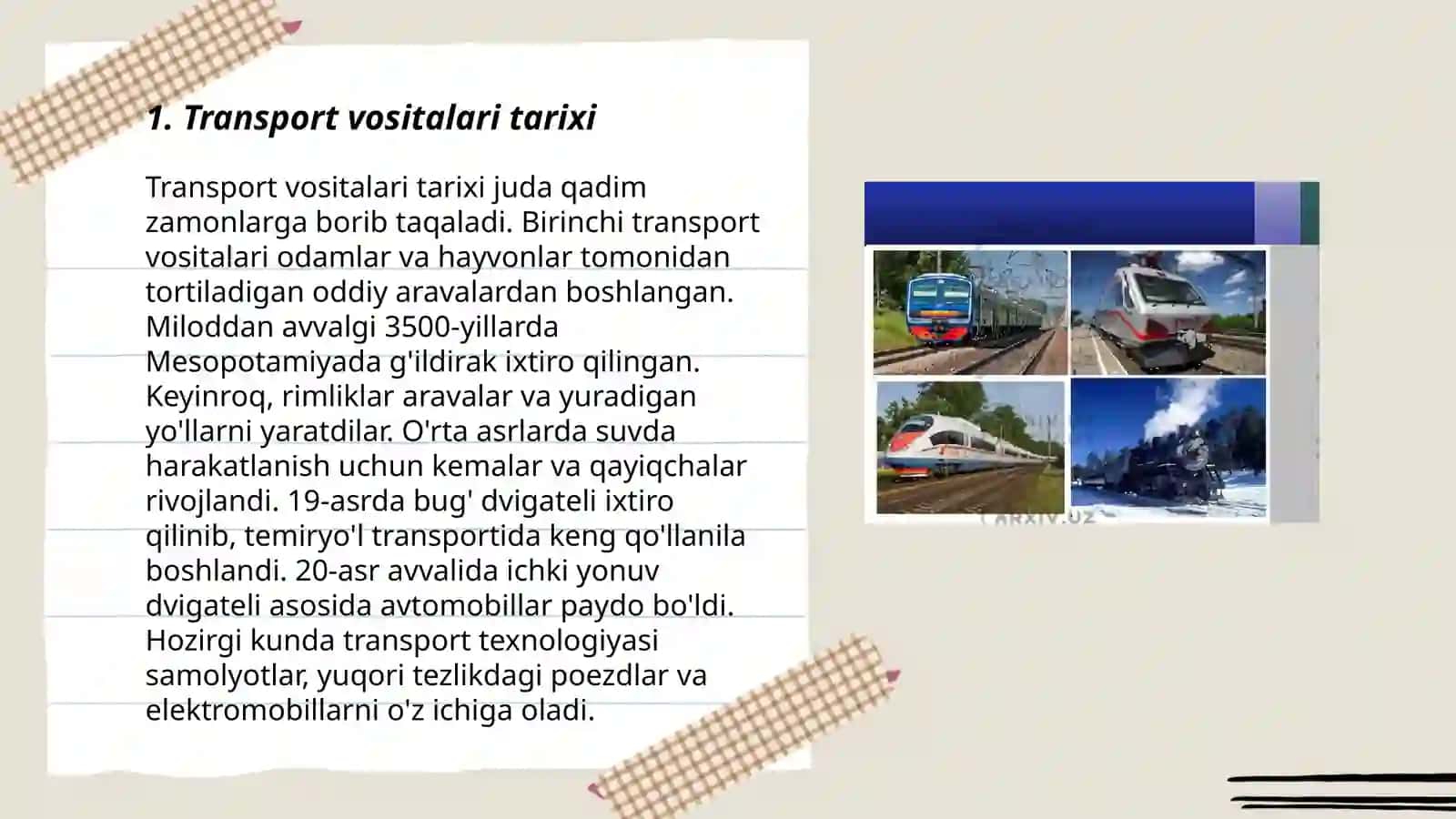 Transport vositalari tarixi 3