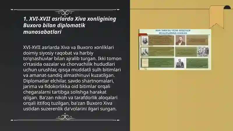 XVI-XIX asrlarda xiva xonligini diplomatik aloqalari 3