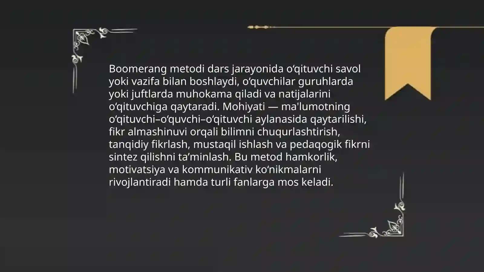 Boomerang metodi 3
