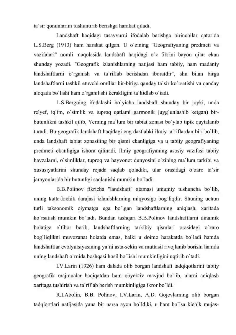Landshaftlar geografiyasining rivojlanish tarixi. 3