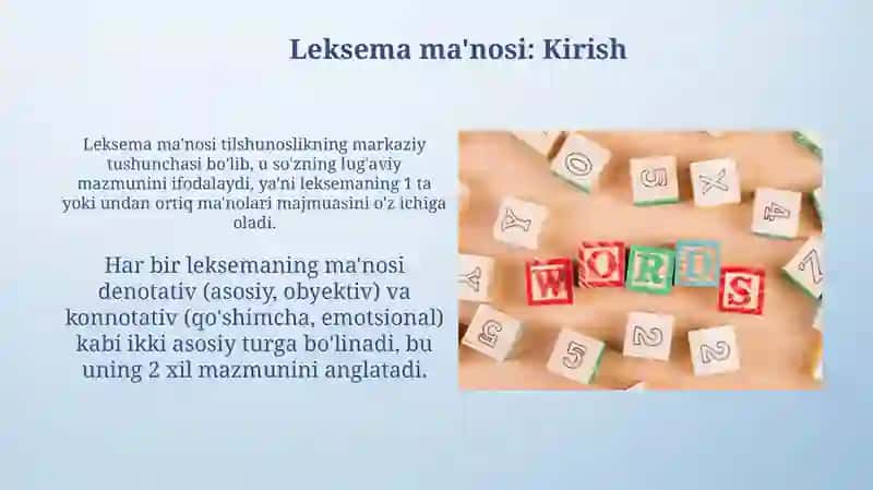 Leksemaning mazmuni va uning turlari 3