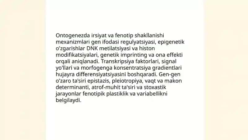 Ontogenezda irsiyatning roli va zamonaviy genetik yondashuvlar 3